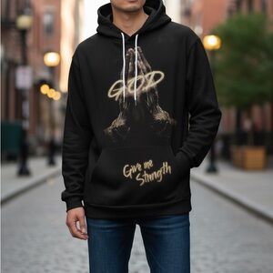 Black Graphic Hoodie for Men